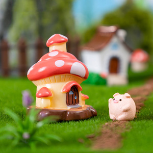 Micro Landscape Cartoon Mushroom Pumpkin House Miniatures Cake Accessories Resin Small Dollhouse for <b>Mini</b> Fairy Garden Ornament - Product Image 4