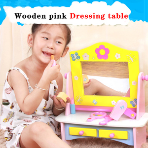 Offre Spéciale Semblant Jouer Jeu de Rôle En Bois maquillage <span class=keywords><strong>Coiffeuse</strong></span> Jouets Ensemble pour Les Enfants - Product Image 3