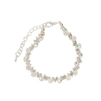 Bracelet de charme en argent brisé avec mini ampoule et perles colorées fantaisie pour femmes, perles colorées de rêve