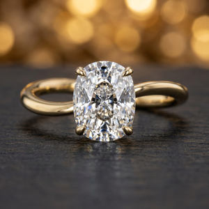 Anillo de Compromiso y Boda con Diamante Cultivado en Laboratorio, Corte Cojín, Certificado por IGI, con Baño de Rodio, Oro 10K/14K/18K, Plata 925/935 - Product Image 1