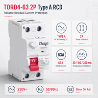 Dispositivo de Corriente Residual (RCD) Tipo A de 2P 6kA, Interruptor Diferencial RCCB de 30mA 100mA 300mA para Electrodomésticos con Inversor, Precio de Fábrica Chayo