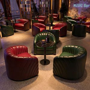 Sillón de Cuero Comercial con Otomana, Elegantes Sillones Reclinables con Mesa Lateral para Vestíbulo de Hotel, KTV, Club, <span class=keywords><strong>Bar</strong></span> de Vinos - Product Image 4