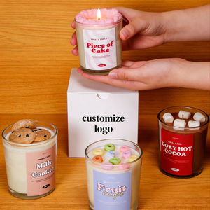 Vela Aromática LANJO, la Más Vendida, Personalizable, Estilo Helado, con Galletas de Chocolate, Cera de Soya, Aroma a Abeja, en Frasco de Vidrio - Product Image 1