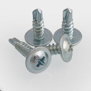 Vis de perçage automatique à tête plate plaquée zinc, livraison gratuite, din 7982, vis à air automatique avec tampon, vente en gros - Product Image 1