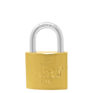 กุญแจทองเหลือง Feiteli ขนาด 32 มม. พร้อมห่วงเหล็กชุบแข็งเพื่อความปลอดภัย - Product Image 2