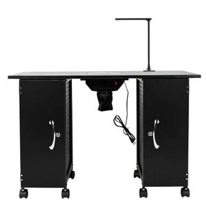 Table de manucure simple et moderne avec aspirateur intégré, double armoire et tiroirs multi-niveaux pour outils de nail art – Vente en gros pour salons de manucure - Product Image 5
