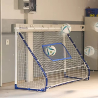 Wanze But de football rebondissant avec cadre métallique blanc, angle réglable, pliable, filet d'entraînement de football, taille personnalisée, pour entraînement solo