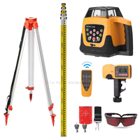 Niveau laser rotatif automatique de construction de précision à ligne rouge, auto-nivelant, faisceau rouge 500m, trépied et mire en alliage d'aluminium en option