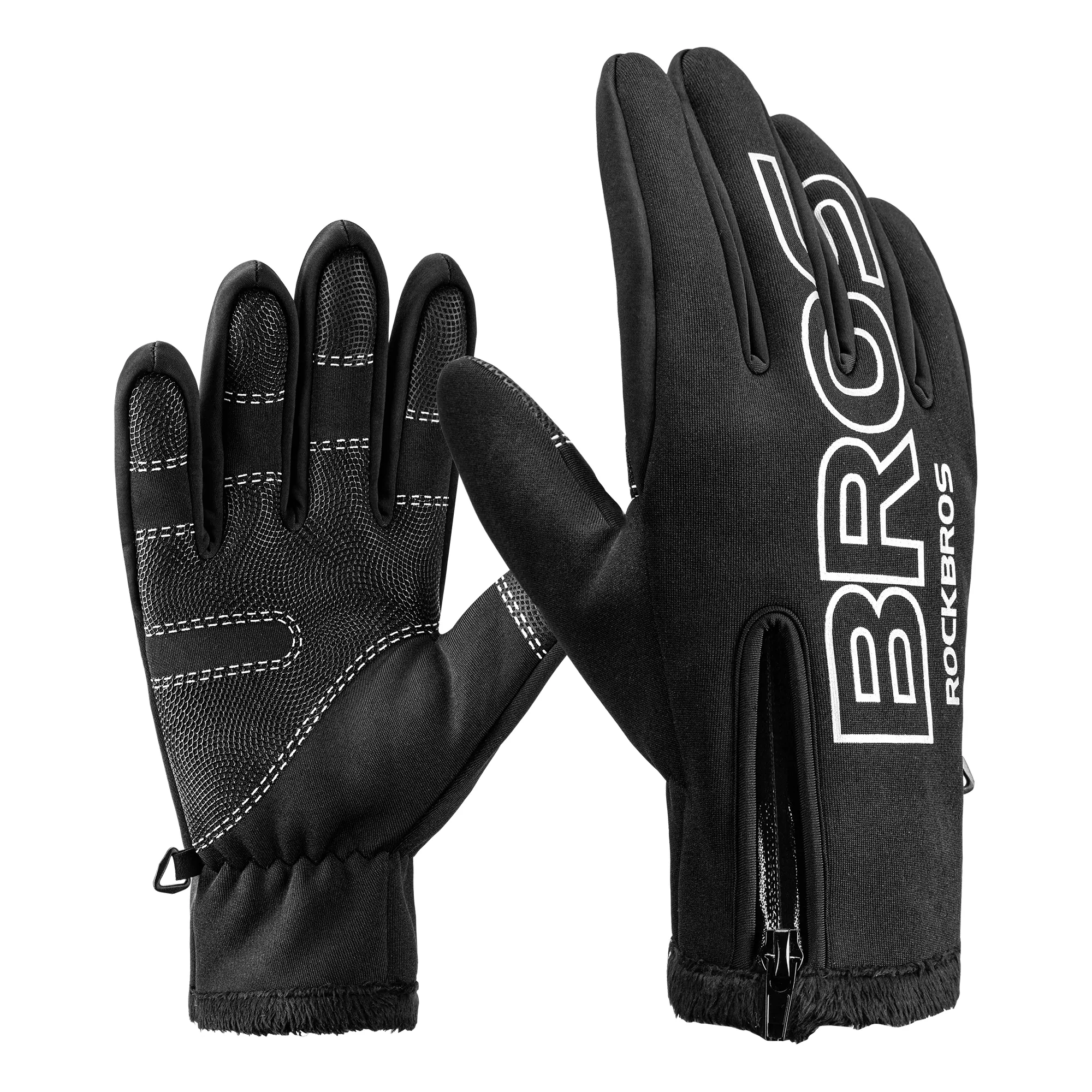Rockbros Winter Fietsen Warm Finger Fietshandschoenen Touchscreen Outdoor Sport Waterdichte Fiets Ski Handschoenen