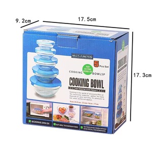 Wholesale 808 Eco Friendly Lead-free Transparent Round Freshness <strong>Microwave</strong> <strong>Oven</strong> Available Glass <strong>Bowls</strong> 5pcs <strong>Set</strong> With Sealing Lid - Product Image 5