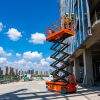 En stock, livraison rapide, plateforme élévatrice mobile électrique à ciseaux de 6m, 8m, 10m, 12m, 14m, 16m pour les projets d'installation en usine