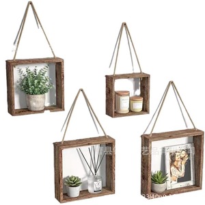 Estante de Pared Rectangular de Madera Retro, Estante de Almacenamiento Montado en la Pared, Decoración para Sala de Estar y Hogar - Product Image 5