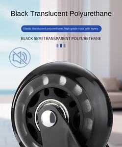 Vielseitige Schwarze 1,5 Zoll Kunststoff-Stuhlrollen Möbel-<span class=keywords><strong>PU</strong></span>-Rollen Schwenkbar mit Bremse für Bürostühle und Hotelgebrauch - Product Image 2