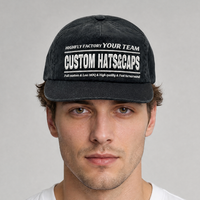 Casquette de baseball personnalisée à profil bas, visière courte, en coton noir, 5 panneaux, visière incurvée, broderie, réglable, non structurée, avec fermeture snapback