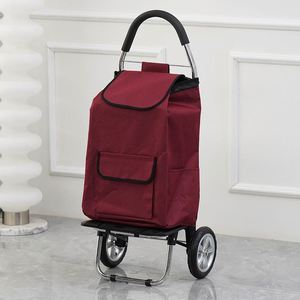 Carrito de compras conveniente de supermercado con bolsa de bolsillo lateral equipaje pequeño remolque carrito de compras para ancianos de gran capacidad - Product Image 2