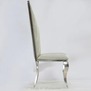 Chaise de table moderne en cuir avec ficelles latérales, siège d'extérieur, pour restaurant, ou plage, en acier inoxydable - Product Image 3