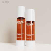 Emballage de flacon pompe sans air pour produits de soin de la peau, crème solaire, fond de teint, base de maquillage, lotion corporelle, crème pour le visage, en flacon rond de 80 ml et 100 ml, marque privée