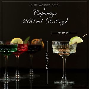 Custom 8.8Oz/260Ml Long Stem Glassware <b>Vintage</b> Coupe <b>Champagne</b> Cocktail Martini Wine <b>Glasses</b> - Product Image 4