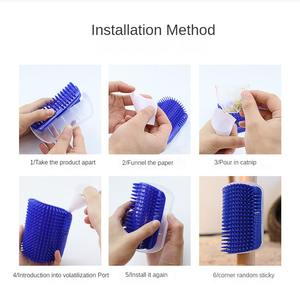 BunnyHi AMS006 di alta qualità di plastica gatto angolo di massaggio toelettatori pettine spazzole pettine piccolo stile semplice gatto auto toelettatori - Product Image 3