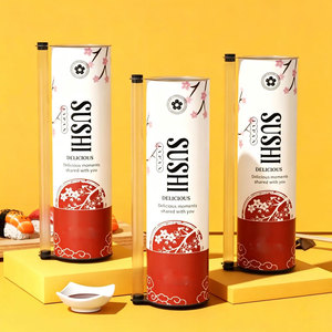 Envase Desechable para <span class=keywords><strong>Sushi</strong></span> para Llevar, Envase Cilíndrico Redondo para Rollos de <span class=keywords><strong>Sushi</strong></span>, Empaque de Papel - Product Image 1