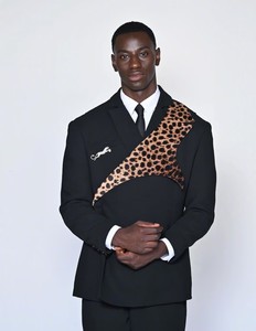 Veste blazer pour homme <span class=keywords><strong>La</strong></span> <span class=keywords><strong>Sape</strong></span> Culture Congo Football à imprimé léopard (avec broche léopard) - Product Image 2