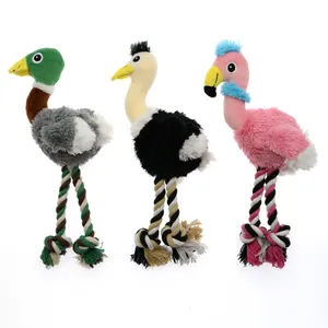 Brinquedo de cachorro de pelúcia, brinquedo de pelúcia macia personalizado com flamingo de avestruz e pássaro