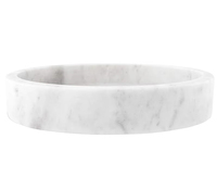 Plateau de courtoisie rond en marbre naturel pour salle de bain Bijoux en marbre Savon Parfum Plateaux décoratifs