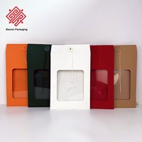Baoren umwelt freundliche orange große Fenster transparente Kraft papiertüte ver siegel bare Verschluss perforierte Dokument umschlag Film Craft