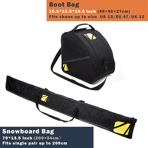 Ensemble de sacs de ski et de bottes avec fond antidérapant, rembourrage en mousse de 3 mm, double fermeture éclair, longueur réglable, sac de voyage pour bottes de ski, transport bidirectionnel - Product Image 4
