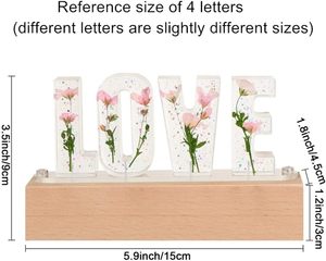 Lampe de nuit LED personnalisée en acrylique avec lettres et fleurs séchées, décoration de chambre à coucher, cadeau pour <span class=keywords><strong>maman</strong></span>, petite amie, <span class=keywords><strong>anniversaire</strong></span>, Noël - Product Image 6