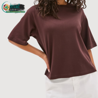 Kaos Katun Wanita Bergaya Longgar Oversize Lengan Pendek Kerah Bulat Kasual Bernapas Lembut Nyaman Ringan Musim Panas