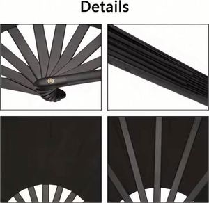 2025 Custom Eco-friendly <b>Large</b> Plastic Ribs Fabric Folding Hand <b>Fans</b> Personalized Painted Logo Plastic Crafts for Personal Use - Product Image 6