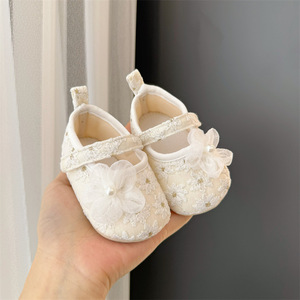 Chaussures décontractées pour bébé fille nouveau-né, chaussures de princesse pour bébés, chaussures blanches pour bébé fille - Product Image 1