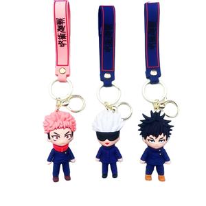 Nouveaux porte-clés en silicone avec personnages d'anime japonais <span class=keywords><strong>Gojo</strong></span> Sarotu, Itadori Yuji, Fushiguro Megumi, Jujutsu Kaisen, pour enfants, cadeaux - Product Image 1