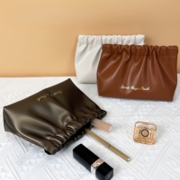 Trousse de Maquillage Pliable en PU Haute Qualité avec Rangement Portable pour Câbles, Mini Pochette pour Rouge à Lèvres, Monnaie et Clés pour Utilisation Extérieure