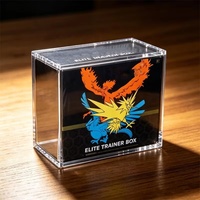 Boîte de présentation en acrylique personnalisée avec protection UV pour BCG ETB Booster Bundle, boîte de rangement magnétique pour collection