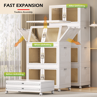 Lot de 3 bacs de rangement avec couvercle Armoire à chaussures empilable Placard Boîtes de rangement et bacs pliables pour la maison
