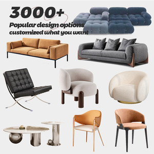 Canapé Courbé Haut de Gamme Style <span class=keywords><strong>Baxter</strong></span> en Tissu Bouclé Doux, Canapé Droit de Luxe pour Salon Moderne - Product Image 6