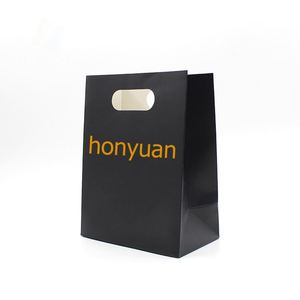 Custom Logo Flexo Printed Eco-friendly Brown Kraft Paper Bags with Die-cut Handle for Food Packaging Milk & Sushi Takeaway - Product Image 3