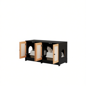 Bac à litière pour chat en bois rectangulaire 100 L Manuel Feline Friends Comfort - Product Image 1