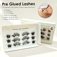 Cils pré-collés, cils en bande pré-collés, cils courbés, tailles personnalisées, boucles personnalisées, imperméables, 100% faits à la main, CE CPSR ISO Royaume-Uni France
