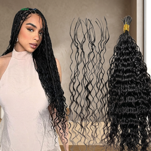 Extensiones de Cabello Humano Remy Indio, Ondulado Profundo, Tejido a Máquina, Doble Trama, Sin Procesar, Todos los Colores - Product Image 2