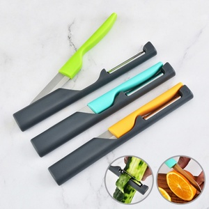 Nouveau design, éplucheur et couteau à éplucher multifonction en acier inoxydable avec manche en plastique - Product Image 2