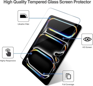 Protector de Pantalla de Vidrio Templado para Tableta, Película Protectora HD Clear 2.5d para <span class=keywords><strong>iPad</strong></span> <span class=keywords><strong>Pro</strong></span> 11 2024, 1 Paquete - Product Image 2
