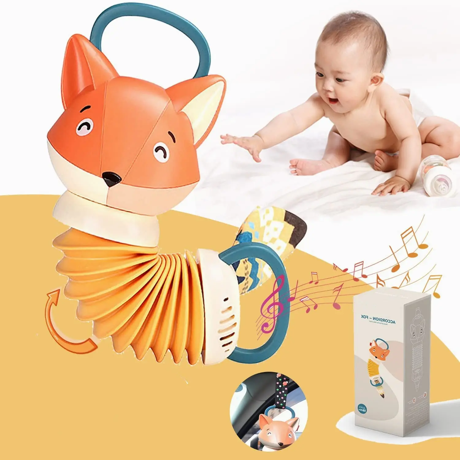 Kids Toys Wholesale Musical Instrument Musical Toy Fox Accordion Baby Music Toy With Sound