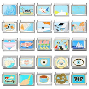 Série italienne d'accessoires de bracelet tendance en bleu de style dessin animé - Accessoires de bracelet modulaires créatifs - Product Image 2