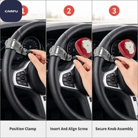 CarFu AC-1302 Perilla Giratoria Universal para Volante de Coche, Empuñadura de Hierro ABS para un Control Fácil del Vehículo, Venta al por Mayor