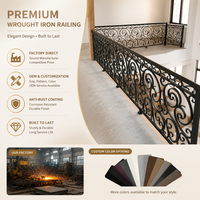 Rampe d'escalier intérieure contemporaine en fer et aluminium, résistante au vent, antirouille, anticorrosion, sûre, sur mesure pour villa, maison, balcon, barrière