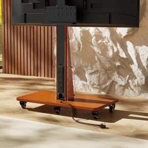 עיצוב מודרני עגלת טלוויזיה נייד עם שקע אוניברסלי רצפה טלוויזיה לעמוד 32-65 אינץ 'vs vs - Product Image 4