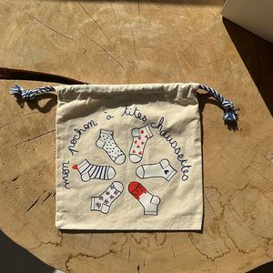 OEM Custom Natural Cotton <b>Drawstring</b> Bag Large Cotton Gift Dust <b>Pouch</b> Bag With Logo Printing - Product Image 1